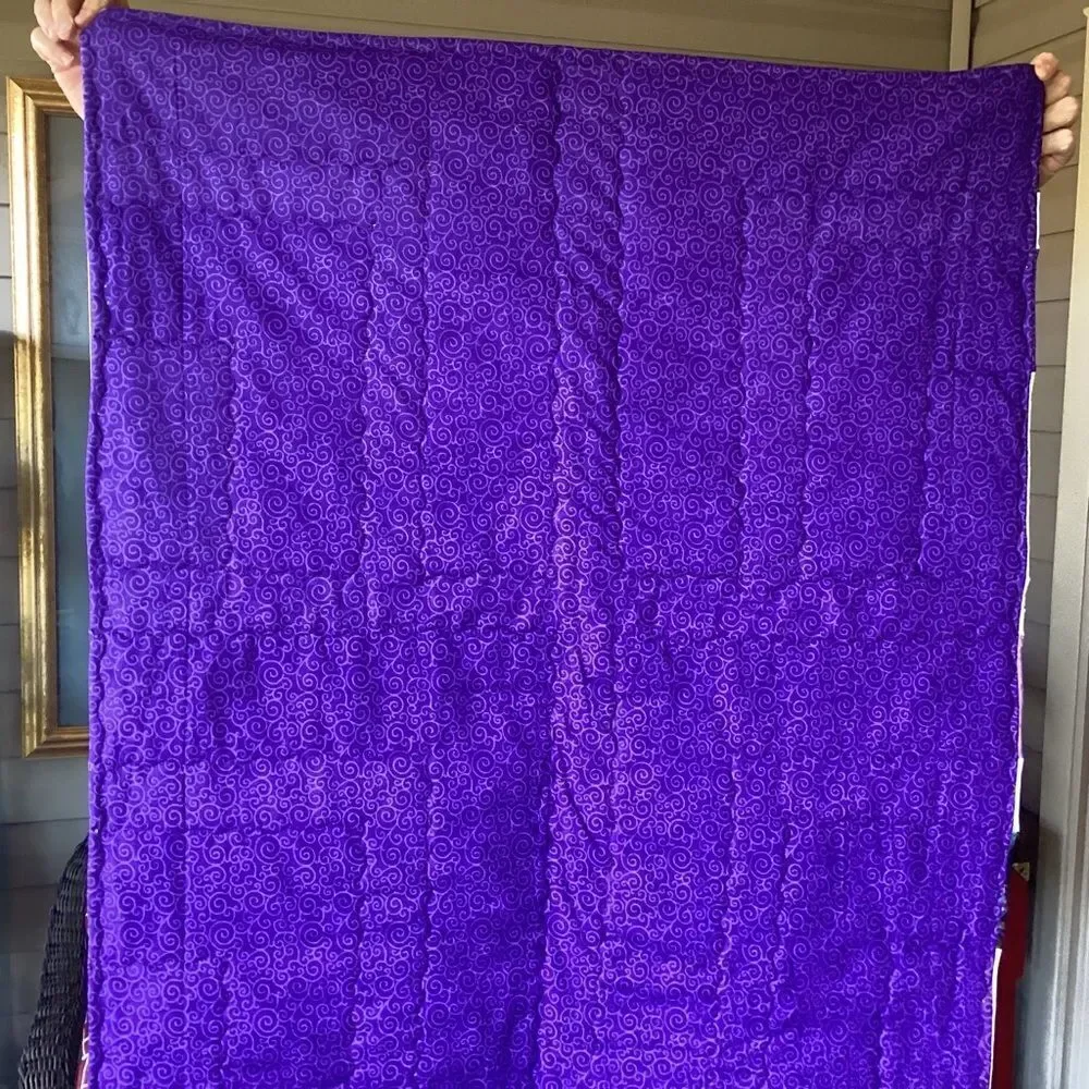 NWT. Handcrafted Purple and White Patchwork Quilt